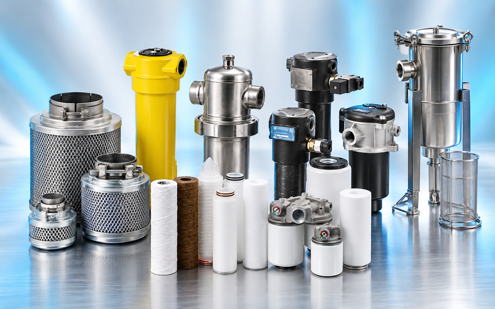 Familia de filtros industriales SF-Filter para aire, fluidos y sistemas hidráulicos
